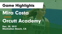 Mira Costa  vs Orcutt Academy Game Highlights - Dec. 20, 2019