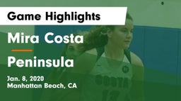 Mira Costa  vs  Peninsula  Game Highlights - Jan. 8, 2020