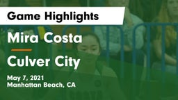 Mira Costa  vs Culver City  Game Highlights - May 7, 2021