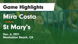 Mira Costa  vs St Mary's Game Highlights - Dec. 6, 2021