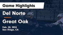 Del Norte  vs Great Oak Game Highlights - Feb. 28, 2024