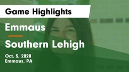 Emmaus  vs Southern Lehigh  Game Highlights - Oct. 5, 2020