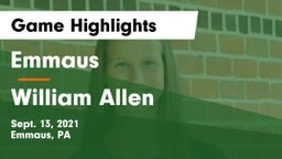Emmaus  vs William Allen  Game Highlights - Sept. 13, 2021