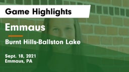 Emmaus  vs Burnt Hills-Ballston Lake  Game Highlights - Sept. 18, 2021