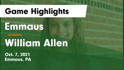 Emmaus  vs William Allen  Game Highlights - Oct. 7, 2021