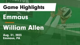 Emmaus  vs William Allen  Game Highlights - Aug. 31, 2023