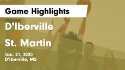D'Iberville  vs St. Martin  Game Highlights - Jan. 21, 2020