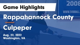 Rappahannock County  vs Culpeper  Game Highlights - Aug. 22, 2022