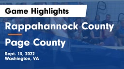 Rappahannock County  vs Page County  Game Highlights - Sept. 13, 2022