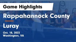 Rappahannock County  vs Luray  Game Highlights - Oct. 18, 2022