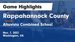 Rappahannock County  vs Altavista Combined School  Game Highlights - Nov. 7, 2022