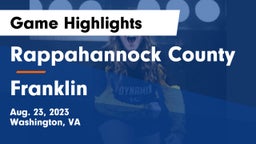 Rappahannock County  vs Franklin Game Highlights - Aug. 23, 2023