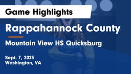 Rappahannock County  vs Mountain View HS Quicksburg Game Highlights - Sept. 7, 2023