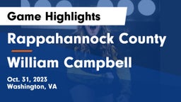 Rappahannock County  vs William Campbell Game Highlights - Oct. 31, 2023