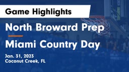 North Broward Prep  vs Miami Country Day  Game Highlights - Jan. 31, 2023