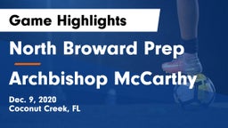 North Broward Prep  vs Archbishop McCarthy  Game Highlights - Dec. 9, 2020