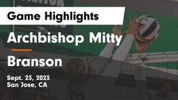 Archbishop Mitty  vs Branson  Game Highlights - Sept. 23, 2023