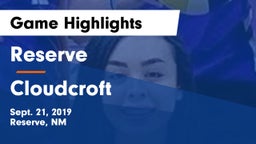 Reserve  vs Cloudcroft Game Highlights - Sept. 21, 2019