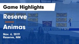 Reserve  vs Animas Game Highlights - Nov. 6, 2019