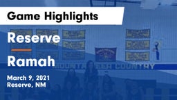 Reserve  vs Ramah Game Highlights - March 9, 2021
