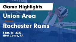Union Area  vs Rochester Rams Game Highlights - Sept. 16, 2020