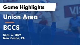 Union Area  vs BCCS Game Highlights - Sept. 6, 2022