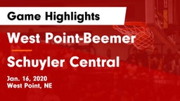 West Point-Beemer  vs Schuyler Central  Game Highlights - Jan. 16, 2020