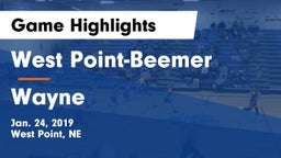 West Point-Beemer  vs Wayne  Game Highlights - Jan. 24, 2019