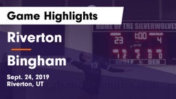 Riverton  vs Bingham Game Highlights - Sept. 24, 2019