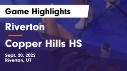 Riverton  vs Copper Hills HS Game Highlights - Sept. 20, 2022
