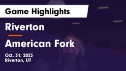 Riverton  vs American Fork  Game Highlights - Oct. 31, 2023