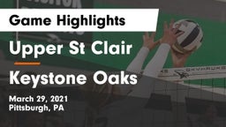 Upper St Clair vs Keystone Oaks  Game Highlights - March 29, 2021