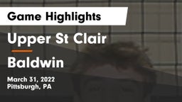 Upper St Clair vs Baldwin  Game Highlights - March 31, 2022