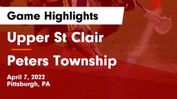 Upper St Clair vs Peters Township  Game Highlights - April 7, 2022