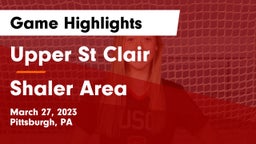 Upper St Clair vs Shaler Area  Game Highlights - March 27, 2023