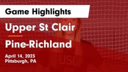 Upper St Clair vs Pine-Richland  Game Highlights - April 14, 2023