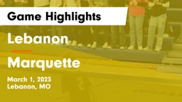 Lebanon  vs Marquette  Game Highlights - March 1, 2023