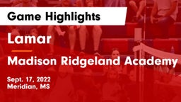 Lamar  vs Madison Ridgeland Academy Game Highlights - Sept. 17, 2022