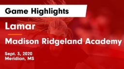 Lamar  vs Madison Ridgeland Academy Game Highlights - Sept. 3, 2020