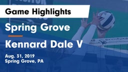 Spring Grove  vs Kennard Dale V Game Highlights - Aug. 31, 2019