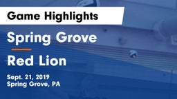 Spring Grove  vs Red Lion  Game Highlights - Sept. 21, 2019