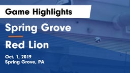 Spring Grove  vs Red Lion  Game Highlights - Oct. 1, 2019