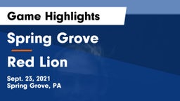 Spring Grove  vs Red Lion  Game Highlights - Sept. 23, 2021