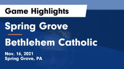 Spring Grove  vs Bethlehem Catholic  Game Highlights - Nov. 16, 2021