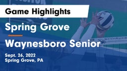 Spring Grove  vs Waynesboro Senior  Game Highlights - Sept. 26, 2022