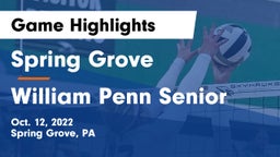 Spring Grove  vs William Penn Senior  Game Highlights - Oct. 12, 2022