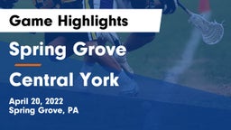 Spring Grove  vs Central York  Game Highlights - April 20, 2022