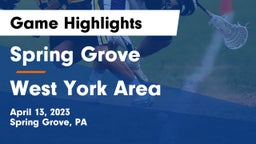Spring Grove  vs West York Area  Game Highlights - April 13, 2023