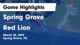 Spring Grove  vs Red Lion  Game Highlights - March 28, 2024