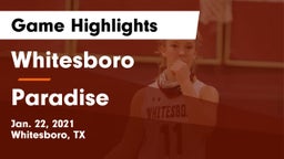 Whitesboro  vs Paradise  Game Highlights - Jan. 22, 2021
